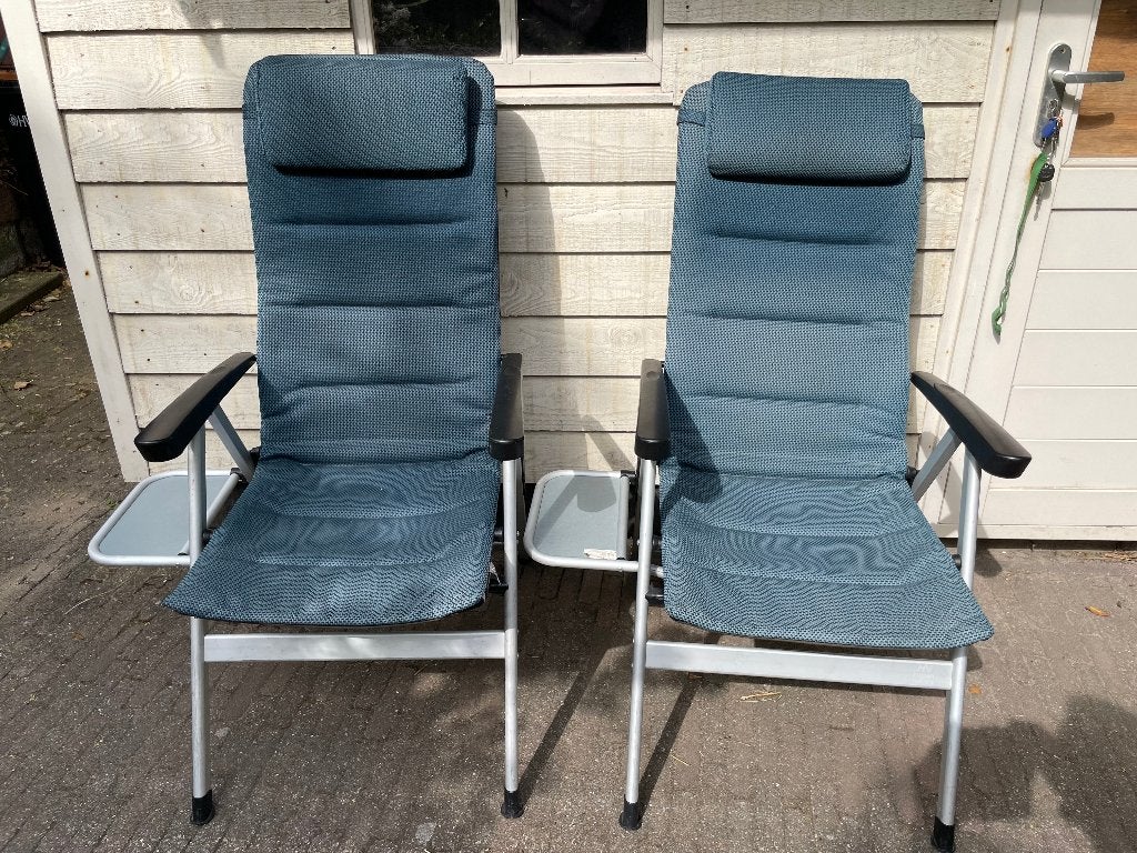 2x ANWB Verona campingstoel / relaxstoel blauw, Ophalen, Zo goed als nieuw, Aluminium, Verstelbaar