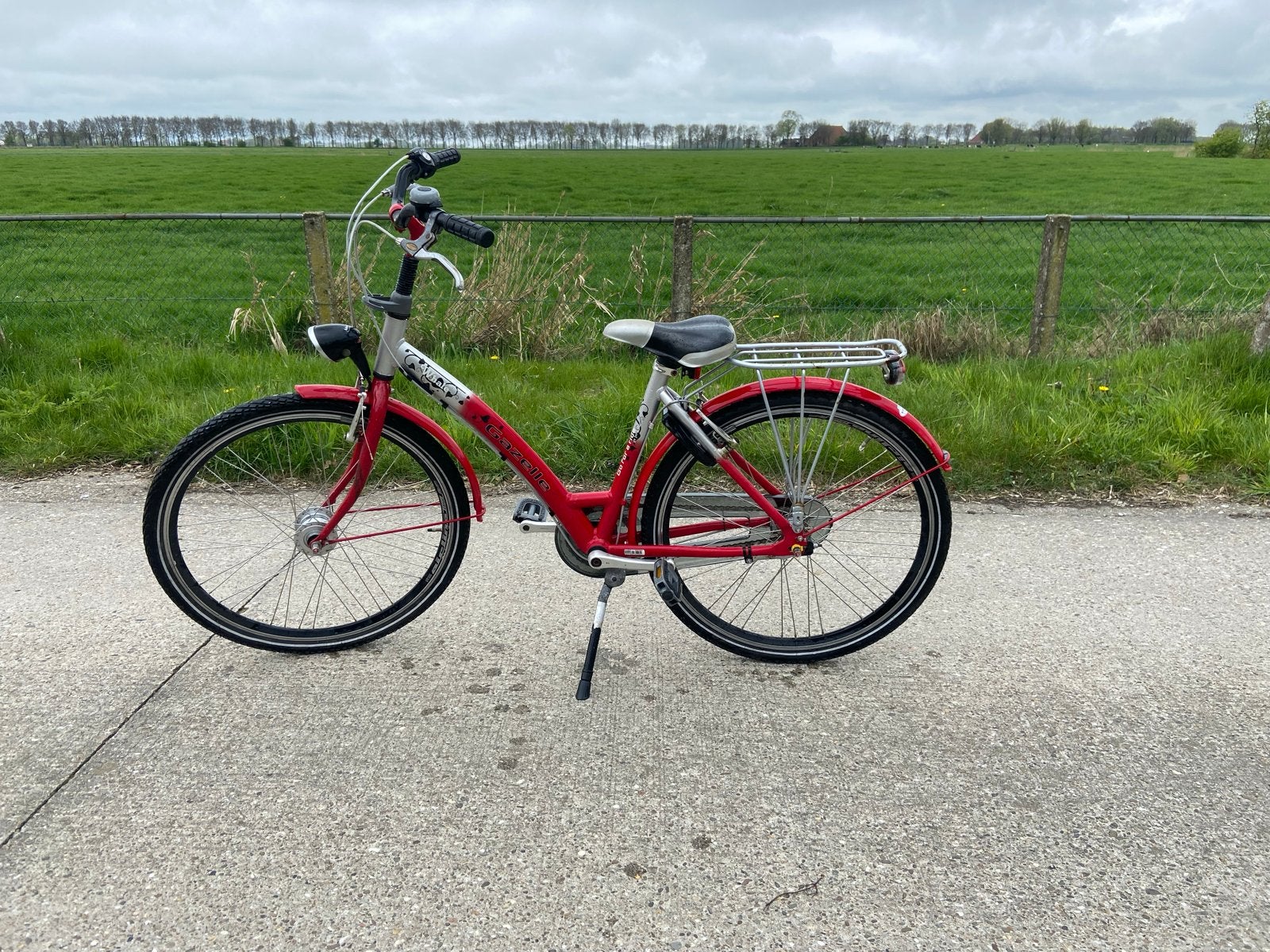 Gazelle Whale Damesfiets - Rood/Zilver - 3 Versnellingen, Fietsen en Brommers, Ophalen, Terugtraprem, Gebruikt, 47 tot 50 cm