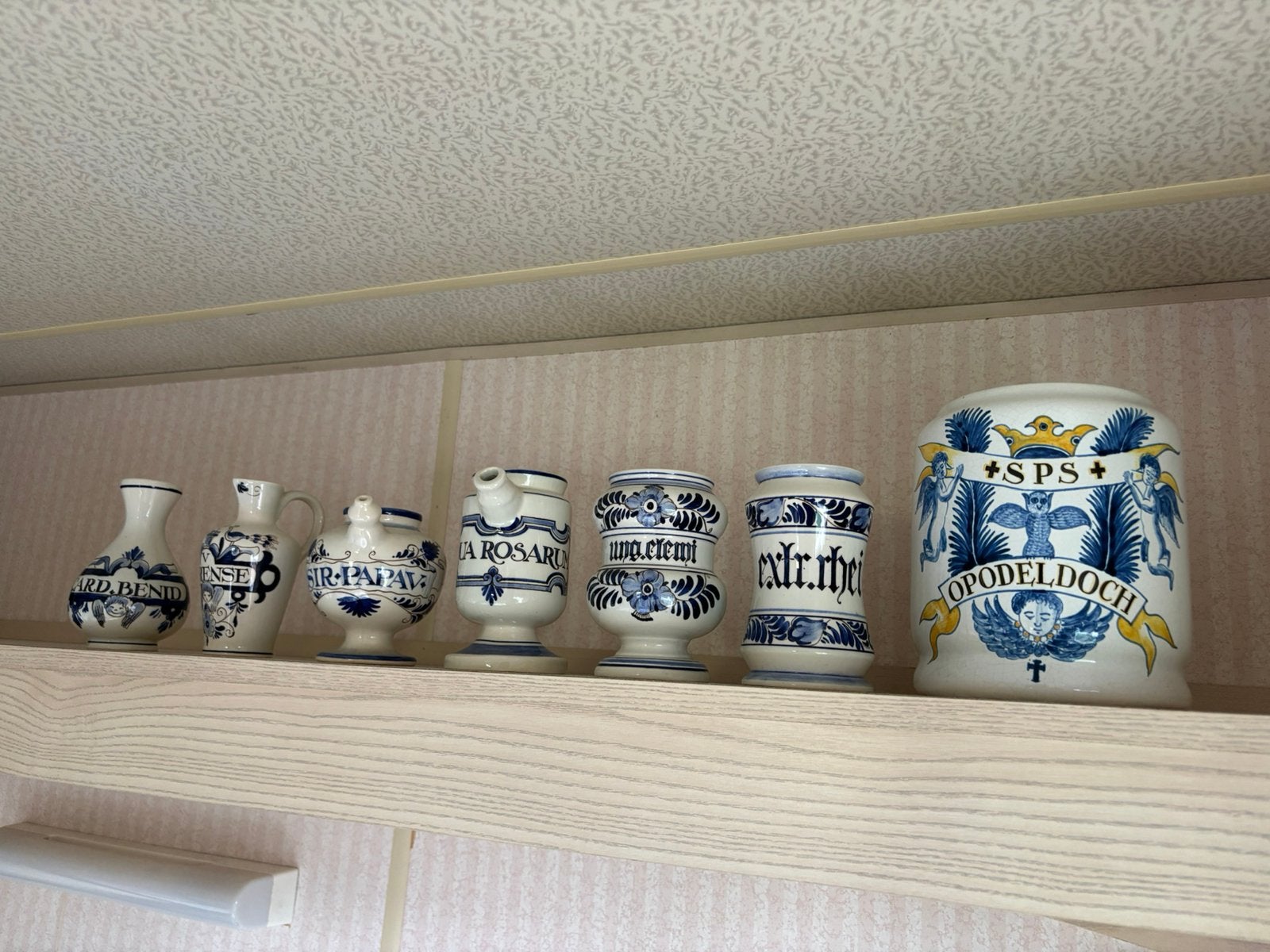 Apothekers potten, Ophalen, Zo goed als nieuw, Blauw, Steen/keramiek