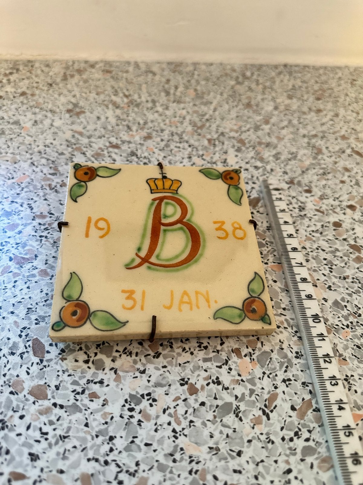 Vintage geboortetegel Koningin Beatrix 1938, Ophalen of Verzenden