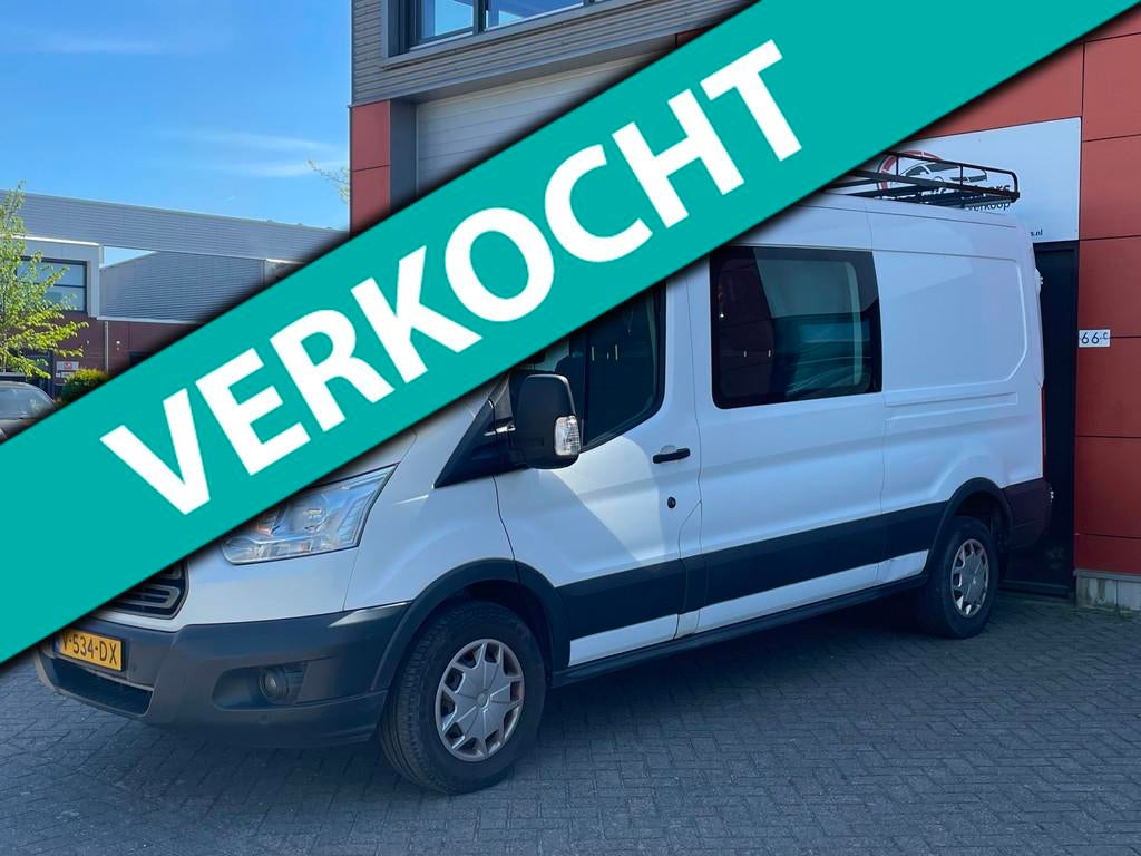 Ford Transit 350 2.0 TDCI L3H2 Trend DC 6P APK AIRCO NAVI PD, Auto's, Bluetooth, Euro 6, 4 cilinders, Wit