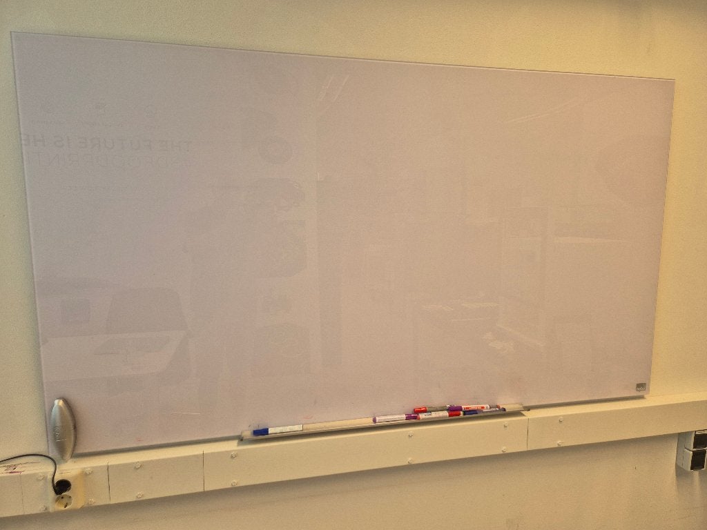 Nobo whiteboard magnetisch glasbord 188,3 x 105,3 cm wit, Ophalen, Gebruikt, Magneetbord