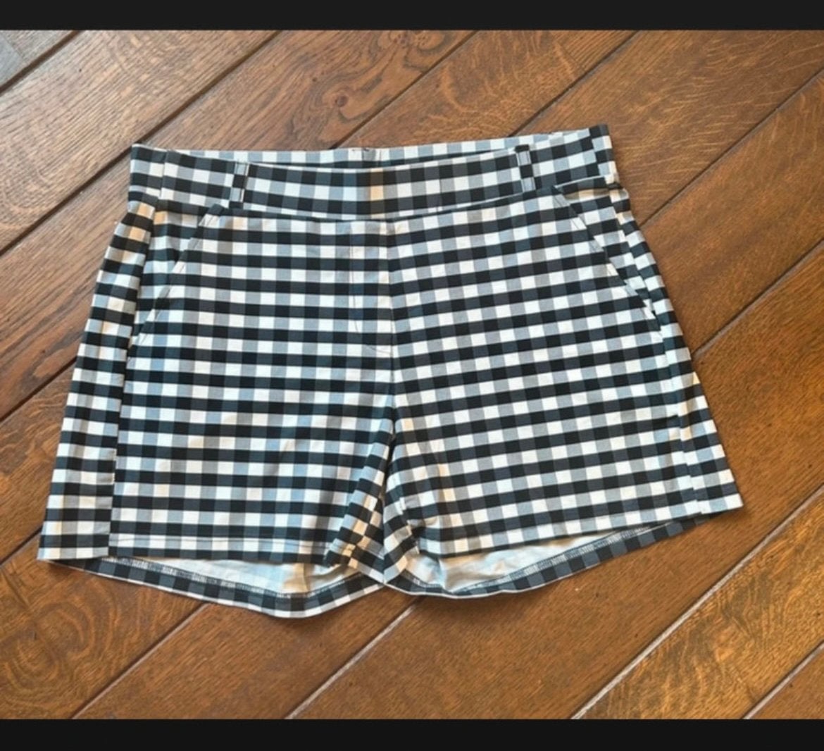 Niew. Blauw, witte geblokt Studio Anneloes bermuda, short L, Kort, Maat 42/44 (L), Nieuw, Verzenden