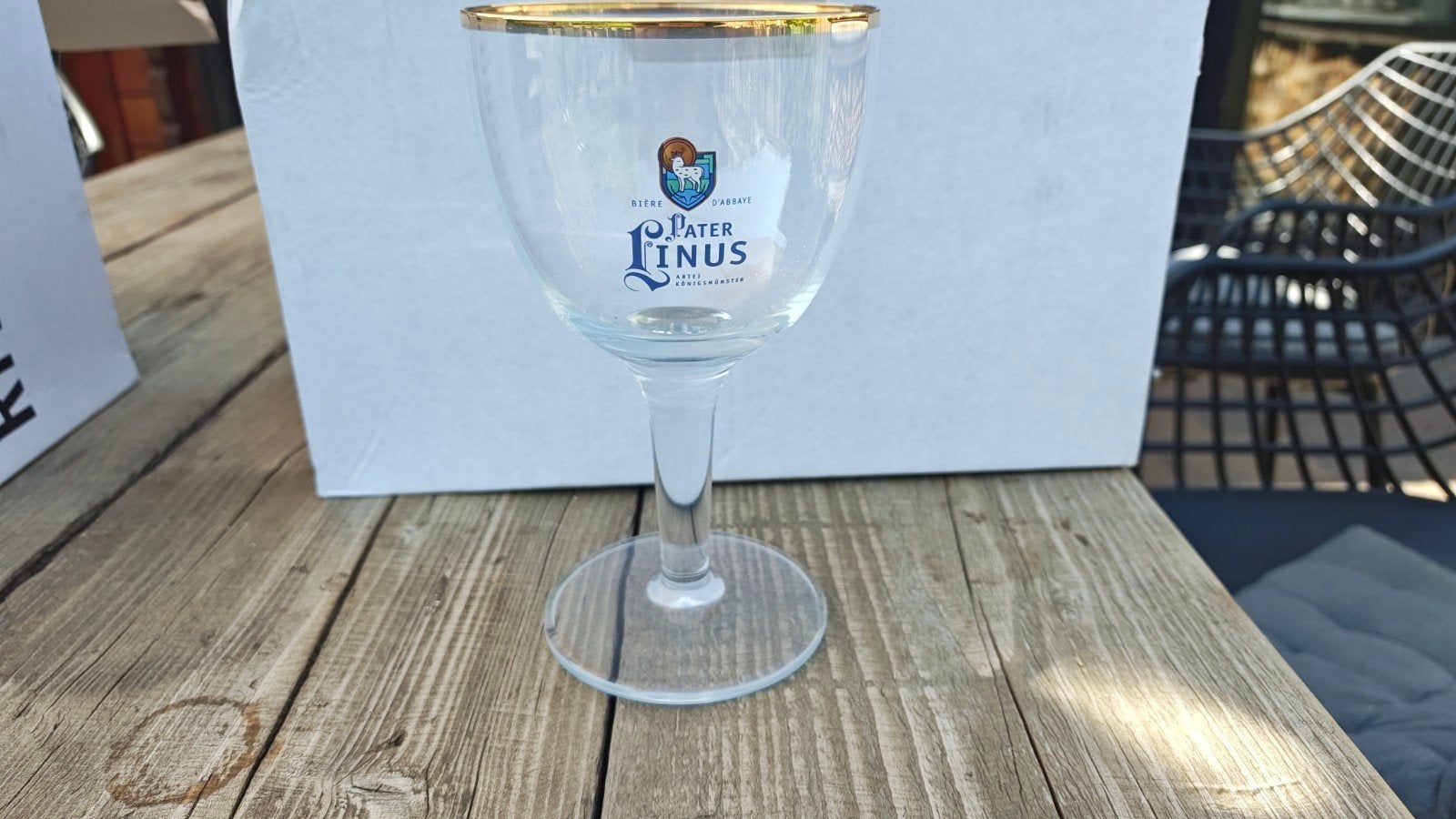 Speciaalbier glazen - Pater Linus - 5 stuks in doos, Ophalen, Nieuw, Glas, Glas of Glazen