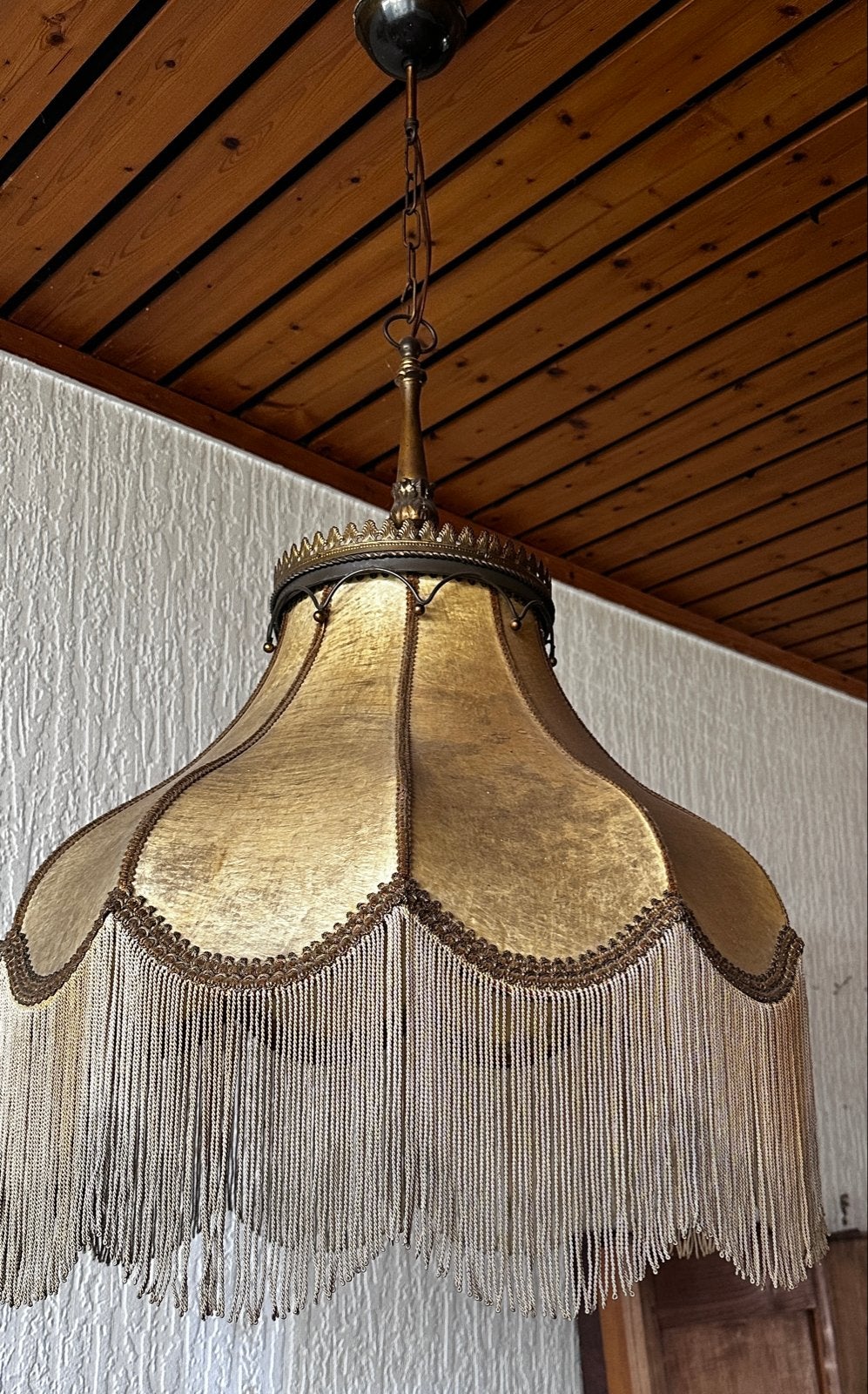 Vintage hanglamp met franjes - Oude stijl plafondlamp, Ophalen