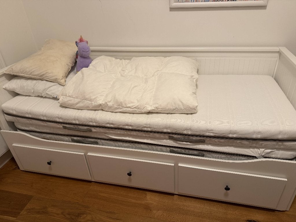 Bank bed twee persoons, Ophalen, Wit, Tweepersoons, Zo goed als nieuw