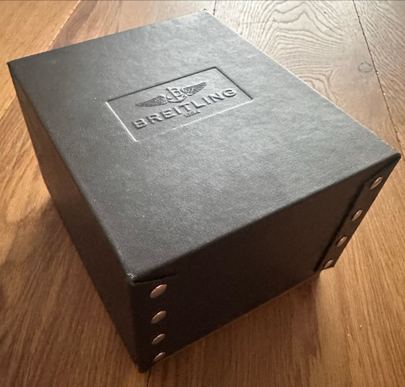 Breitling horlogedoos met lederen binnenbox, Ophalen of Verzenden, Zo goed als nieuw