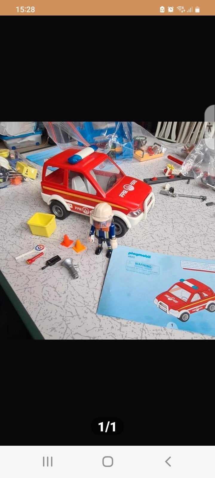 playmobil brandweer auto 4822, Ophalen of Verzenden, Gebruikt