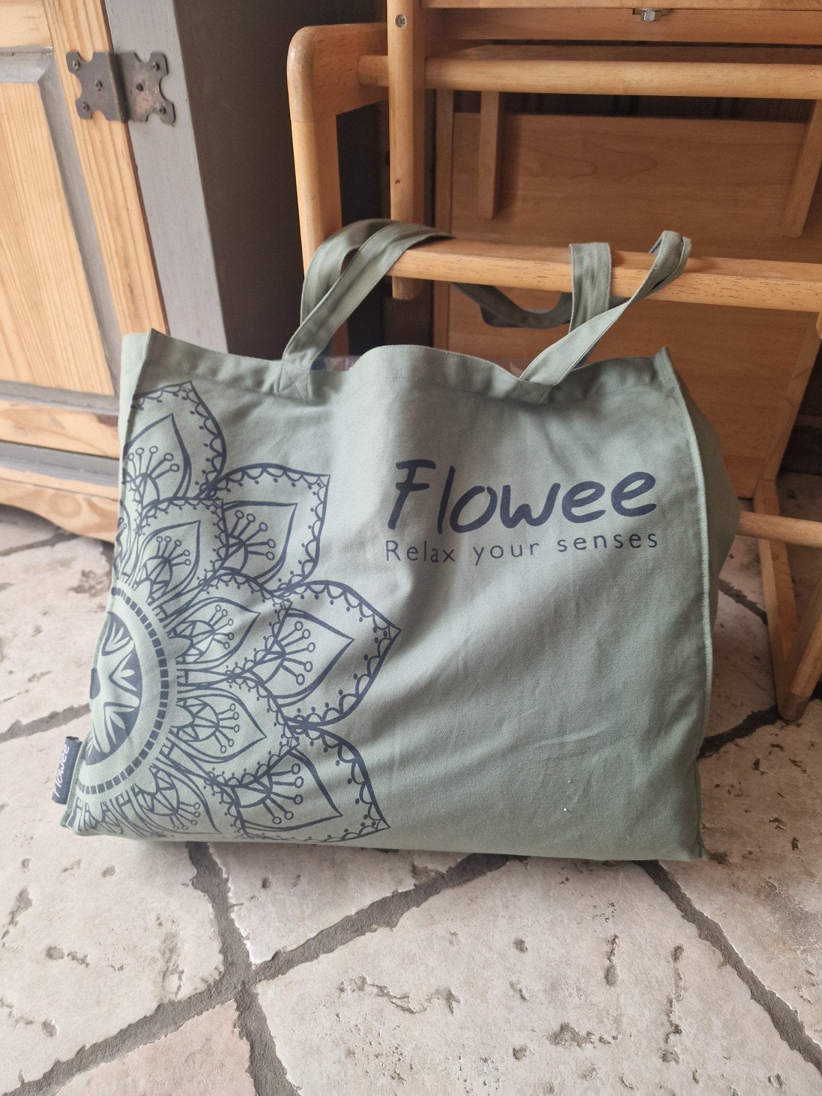 Flowee spijkermat, kussen en tas, Ophalen of Verzenden, Zo goed als nieuw, Massagestoel of Kussen