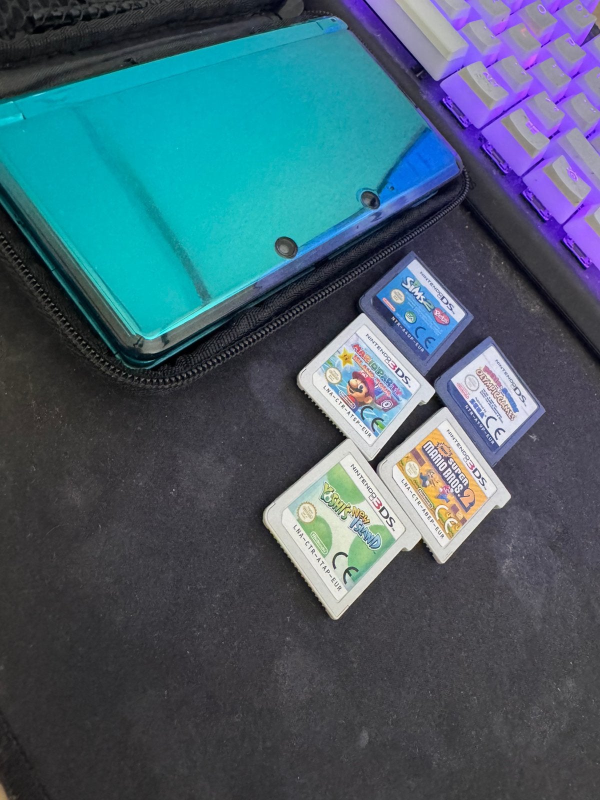 3ds Aqua blue met games!, Spelcomputers en Games, Ophalen, Met games, Blauw, 3DS