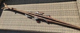 Antieke mahonie houten Trusetal ski’s  (jaren ’50), Sport en Fitness, 160 tot 180 cm, Gebruikt, Skiën, Ski's