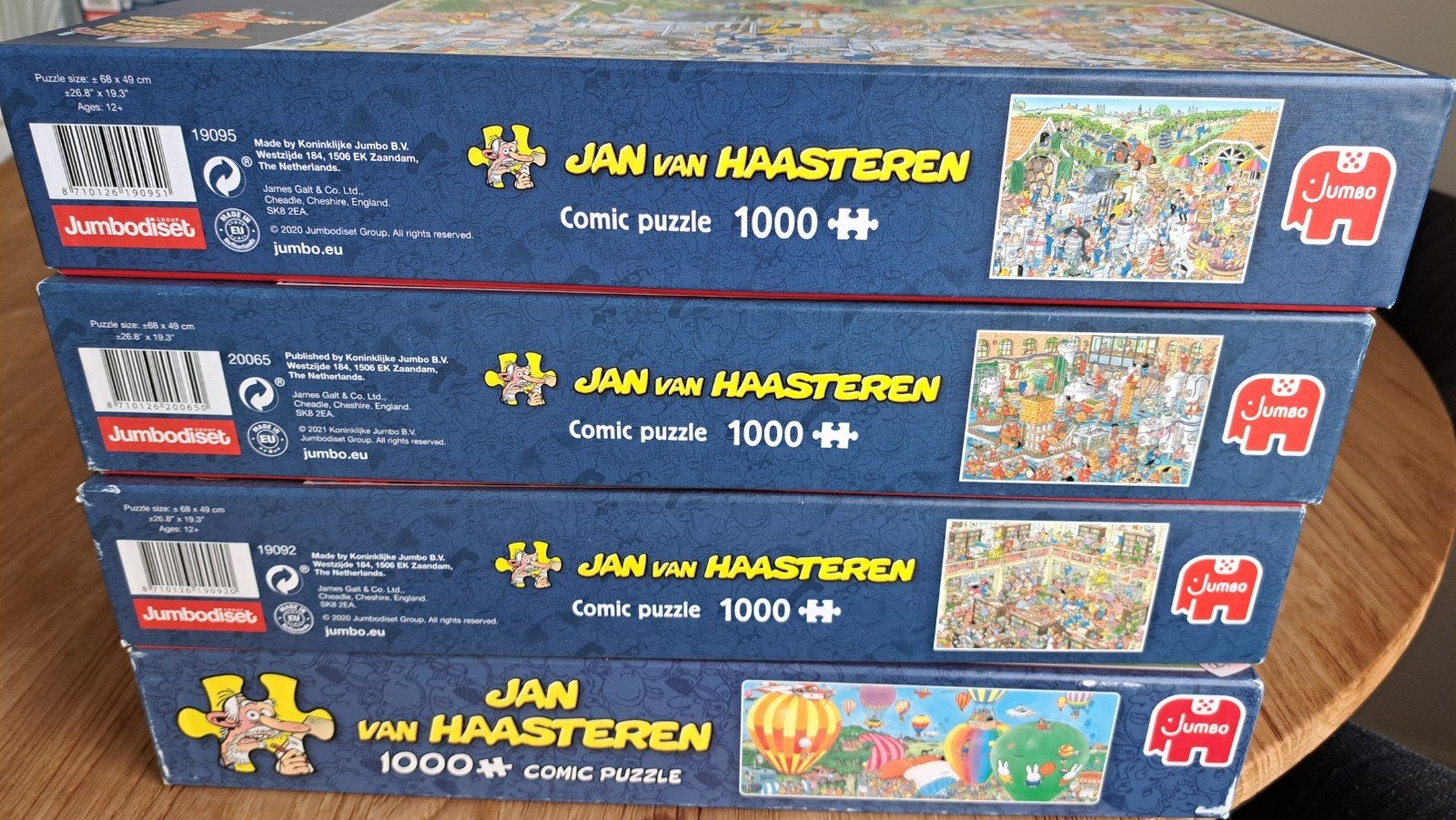 Jan van Haasteren Comic Puzzels 1000 stukjes (4 stuks), Ophalen of Verzenden, 500 t/m 1500 stukjes, Gebruikt, Legpuzzel