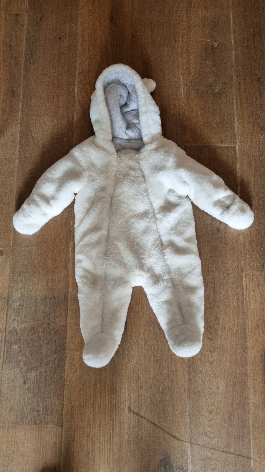 Primark Baby Witte Teddy Jumpsuit Maat 68, Ophalen of Verzenden, Zo goed als nieuw, Primark Baby, Jongetje of Meisje