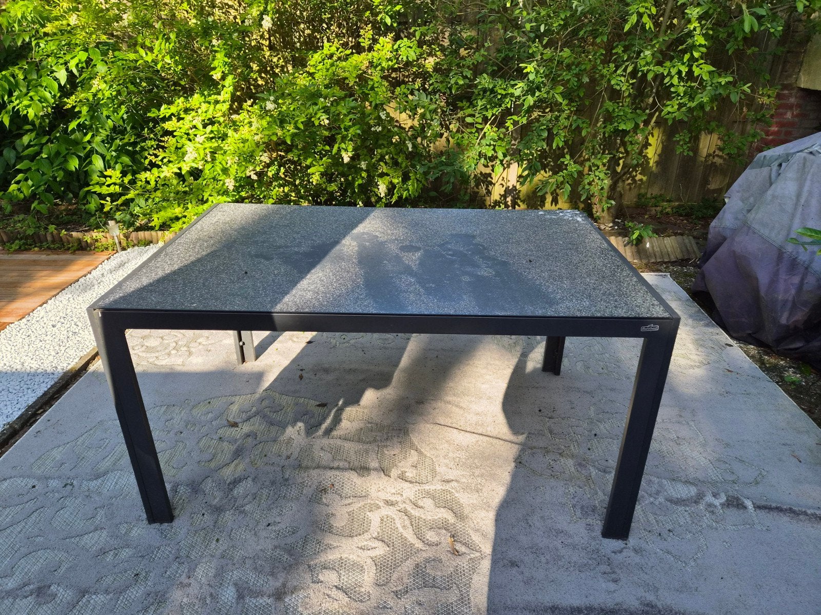 Buiten eettafel, Ophalen, Gebruikt, Rechthoekig, Aluminium
