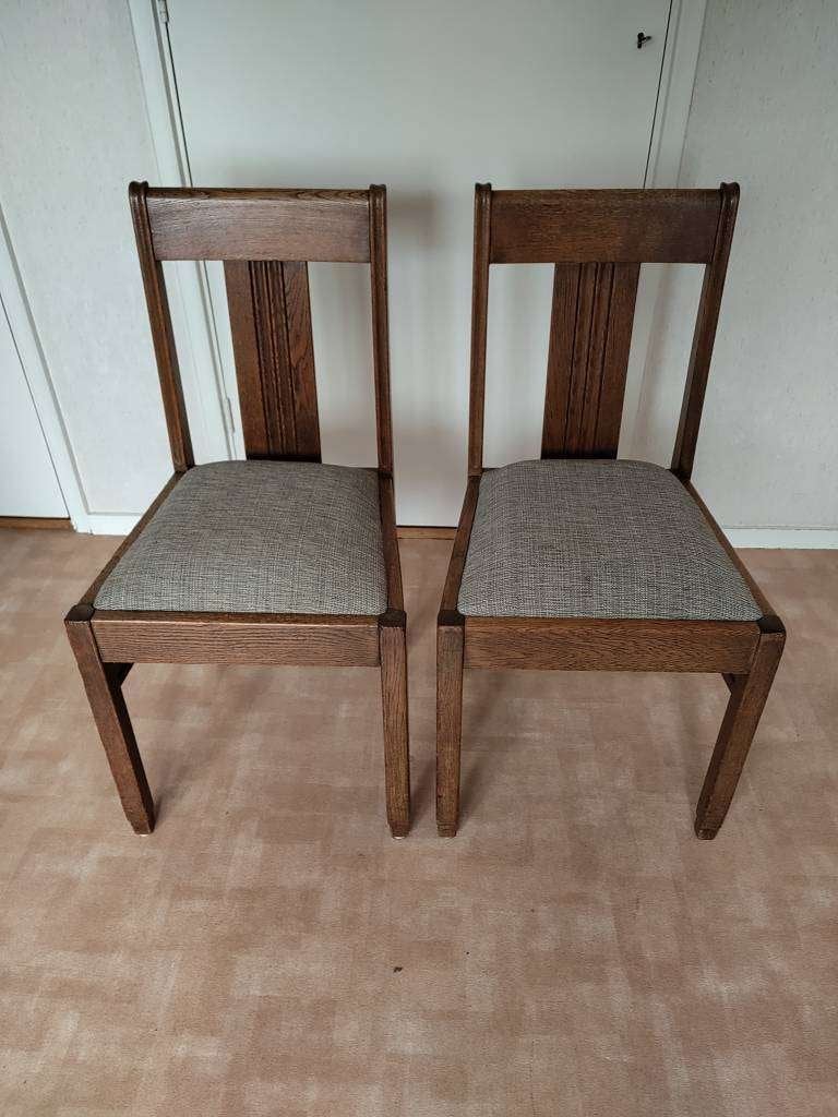 Eetkamerstoelen, Gebruikt, Twee, Grijs, Hout