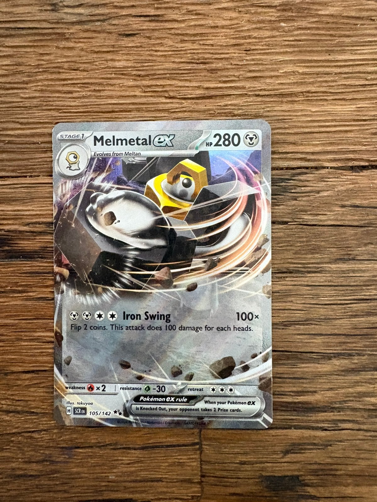 Pokémon Melmetal ex 105/142 Stellar Crown, Ophalen of Verzenden, Zo goed als nieuw