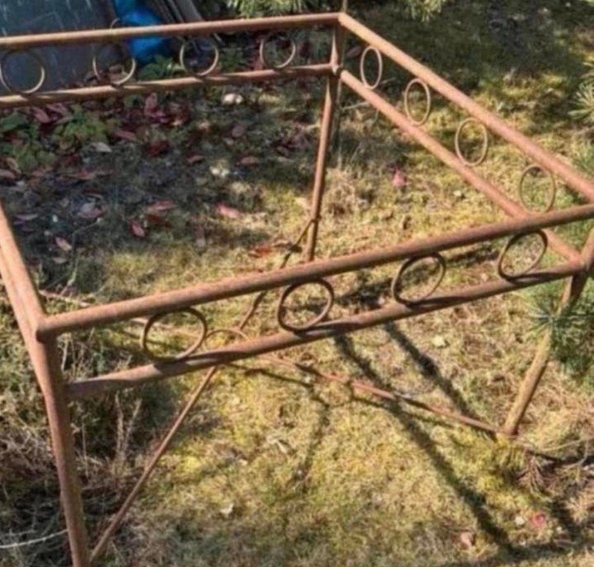 Brocante tafelonderstellen tuintafels, Ophalen, Zo goed als nieuw, Rechthoekig, Metaal