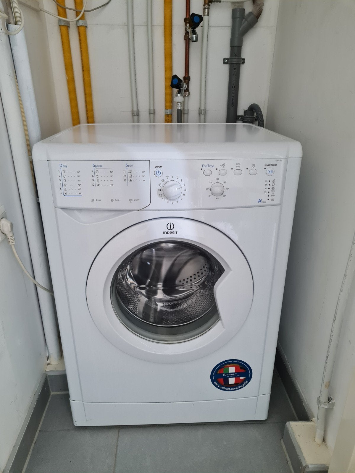 Free Indesit IWB6165 Wasmachine - Energieklasse A+, Witgoed en Apparatuur, Ophalen, 6 tot 8 kg, 85 tot 90 cm, Minder dan 1200 toeren