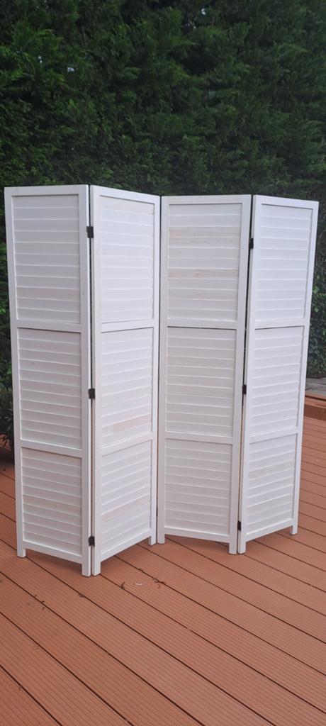 Wit houten kamerscherm, Huis en Inrichting, Ophalen
