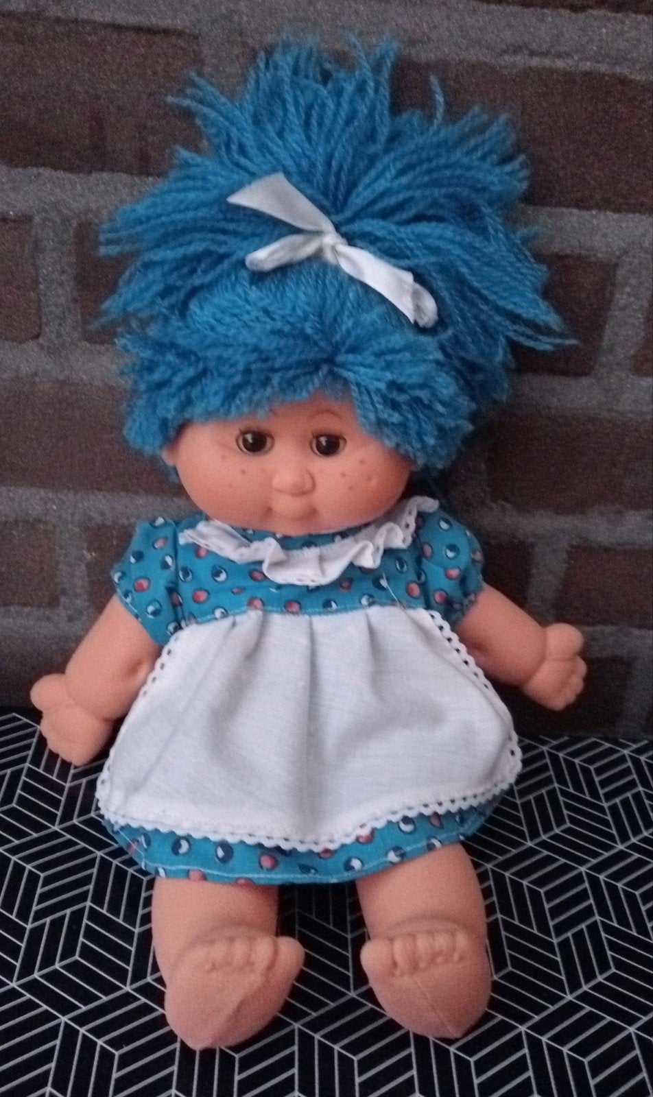 Vintage B.B. pop met blauw haar - Made in Spain nr3, Verzamelen, Ophalen, Gebruikt, Pop