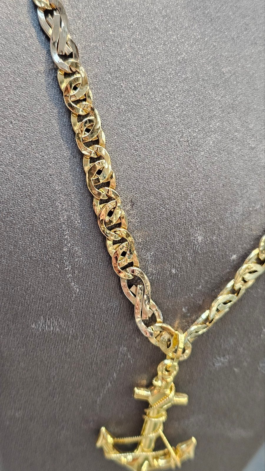 Prachtige 18k gouden Rolex ketting met anker hanger, Ophalen of Verzenden, Zo goed als nieuw, Goud, Goud