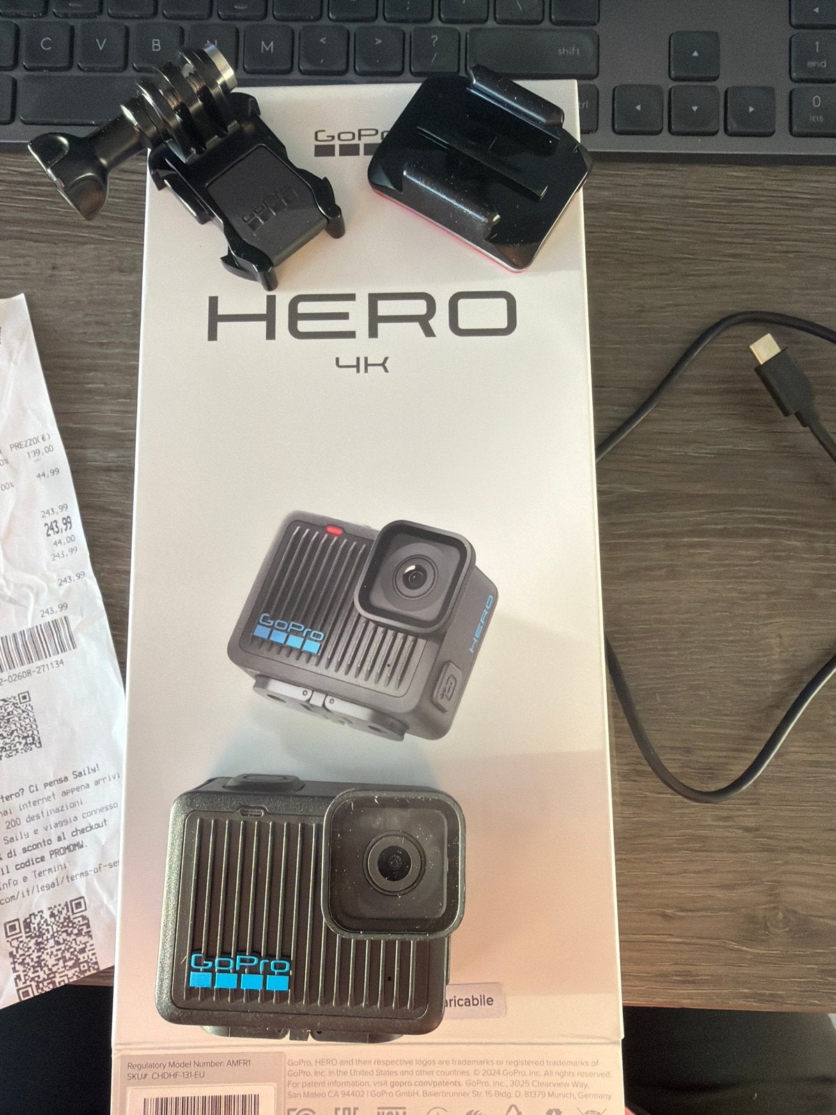 GoPro Hero 4K Action Camera met accessoires
