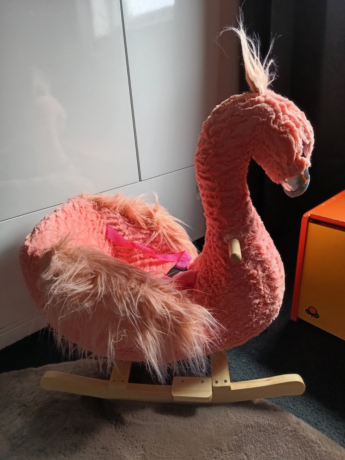 Roze Flamingo Schommelstoel voor Kinderen, Ophalen, Zo goed als nieuw, Jongen of Meisje