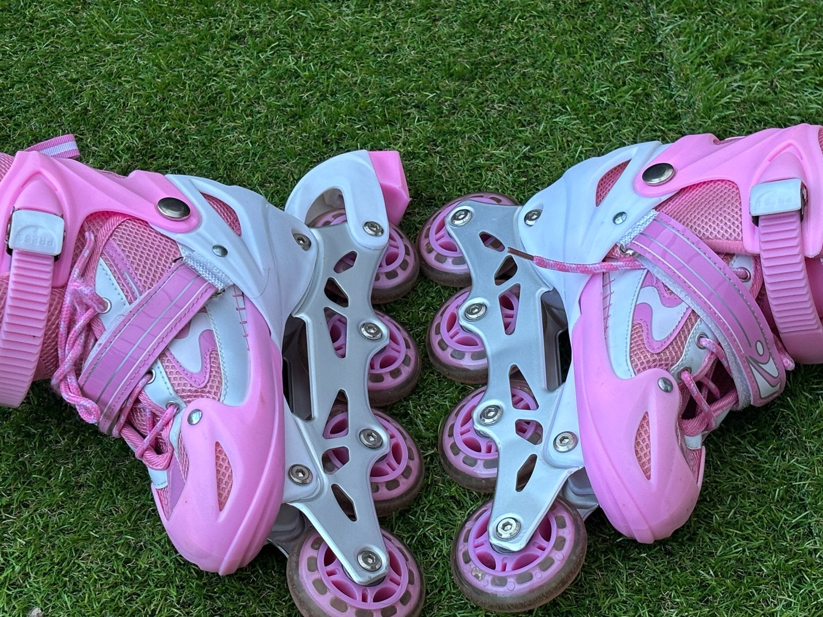 Roze verstelbare inline skates voor kinderen, Ophalen, Gebruikt, Overige typen, Overige merken