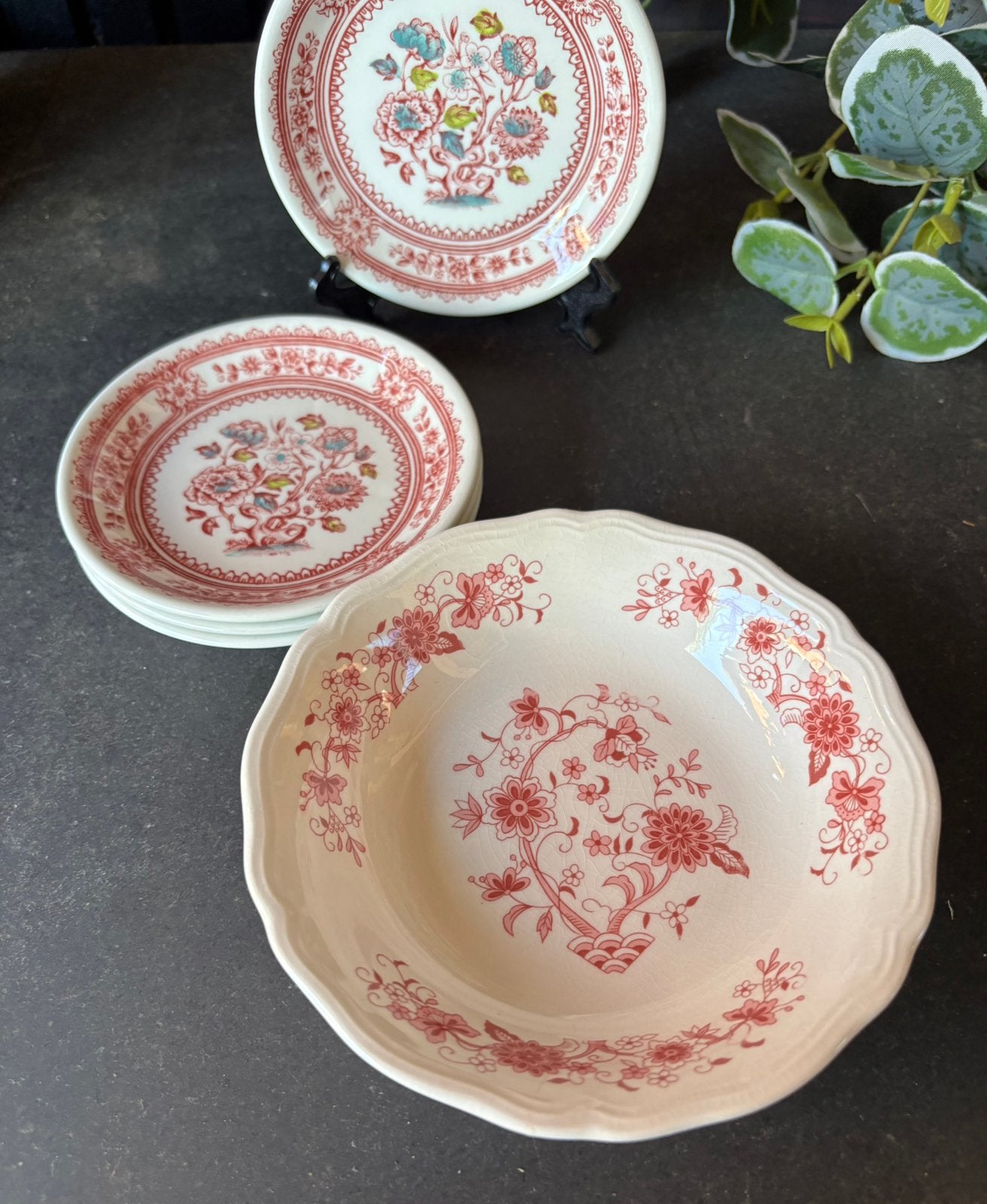 Vintage seveerschaaltje/4x petit- four bordje Wood & Sons, Ophalen of Verzenden