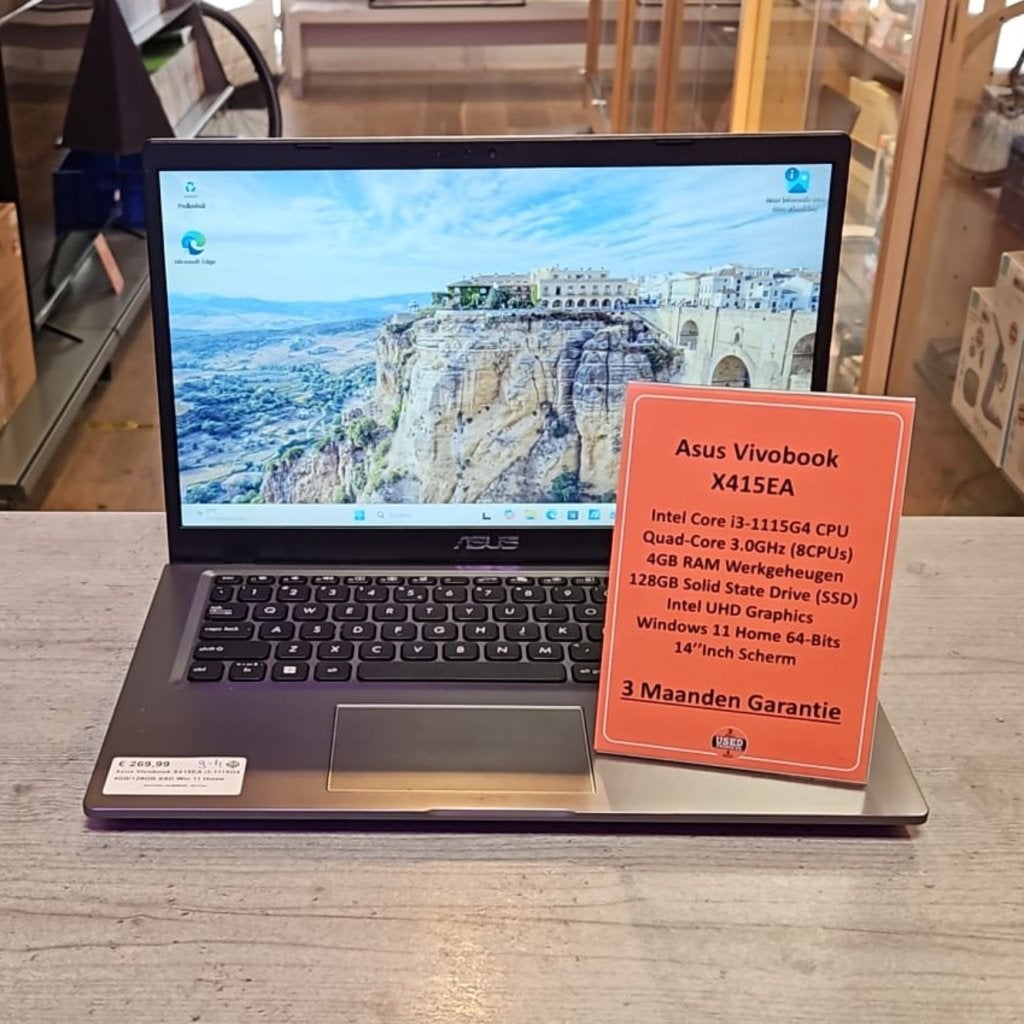 Asus Vivobook X415EA i3-1115G4 4GB/128GB SSD Win 11 Home, Asus, Gebruikt, Support@asus.com, No. 15, Li-Te Road, Beitou District
Taipei 112
Taiwan