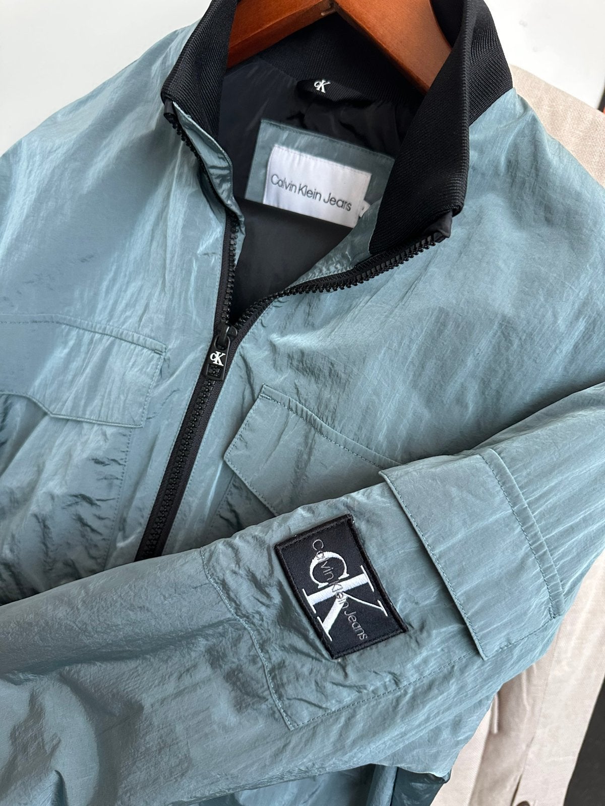 Calvin Klein jas bomberjack zomer maat 164 als nieuw, Verzenden, Zo goed als nieuw, Overige maten, Zwart