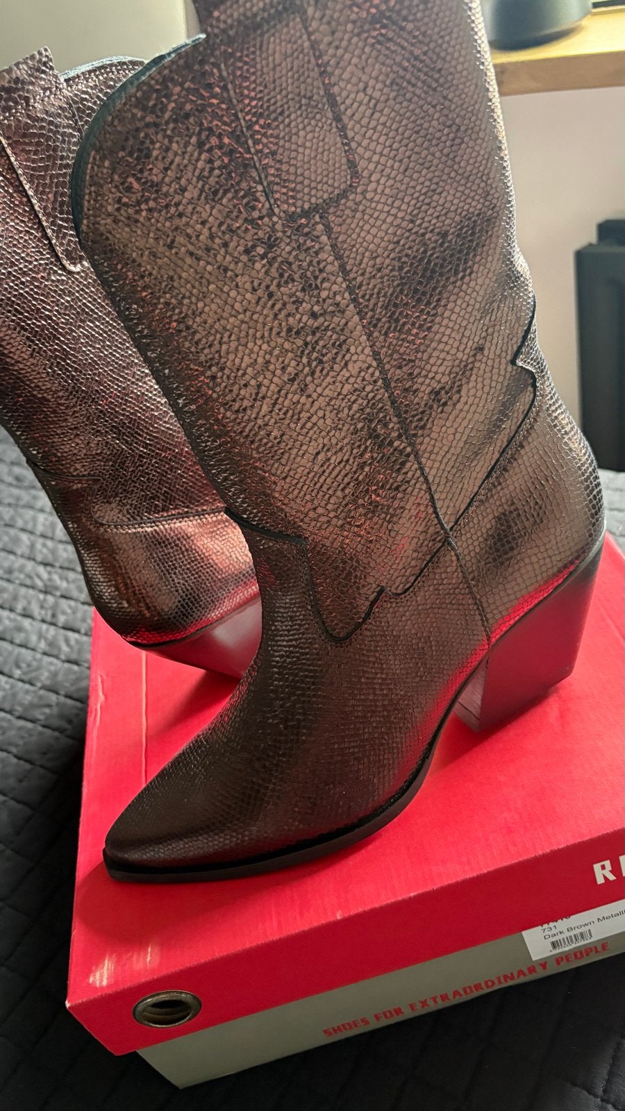 Red-Rag cowboylaarzen, maat 41, metallic bruin, Kleding | Dames, Ophalen of Verzenden, Nieuw, Bruin, Lage of Enkellaarzen