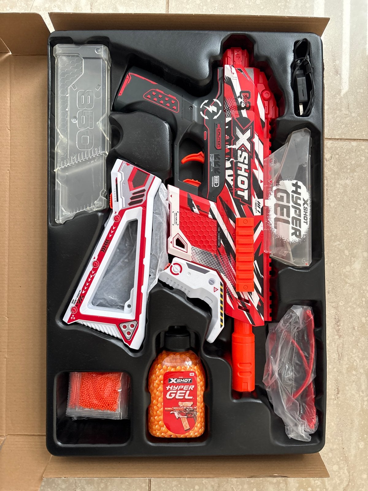 X-Shot Hyper Gel Trace Fire Blaster met 10.000 Gel Pellets, Ophalen, Zo goed als nieuw