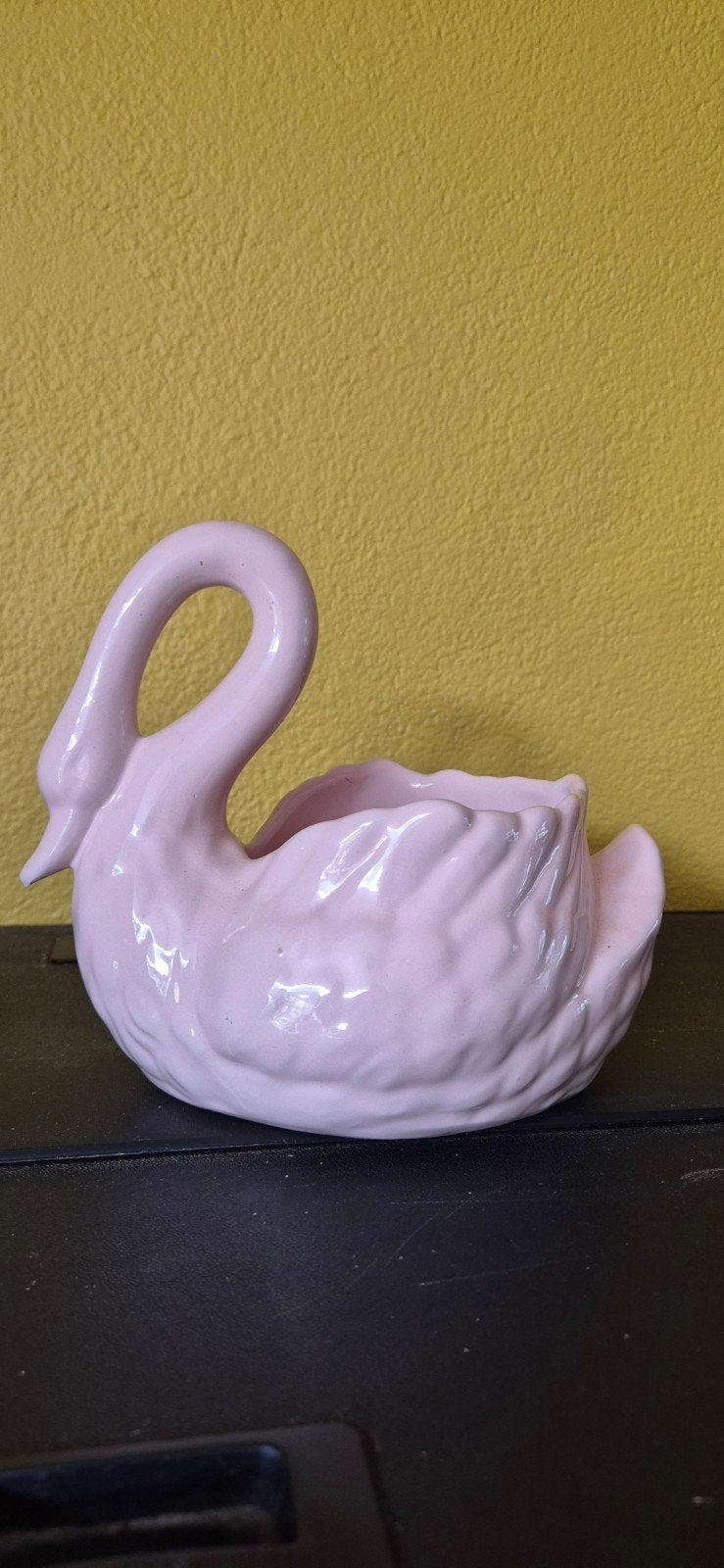 Vintage Roze Zwanen Bloempot - Keramiek, Ophalen of Verzenden