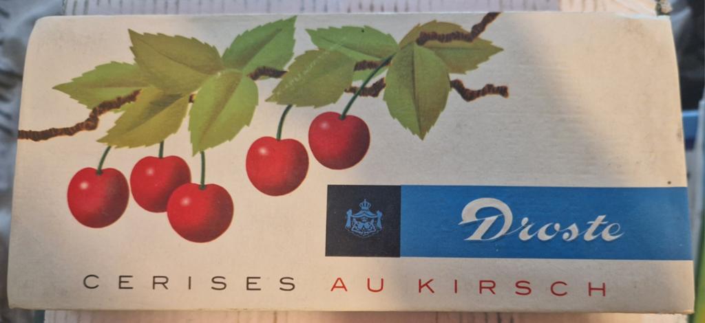 Vintage Droste Kersenbonbons doosje - Cerises au Kirsch, Verzamelen, Overige Verzamelen, Gebruikt, Ophalen of Verzenden