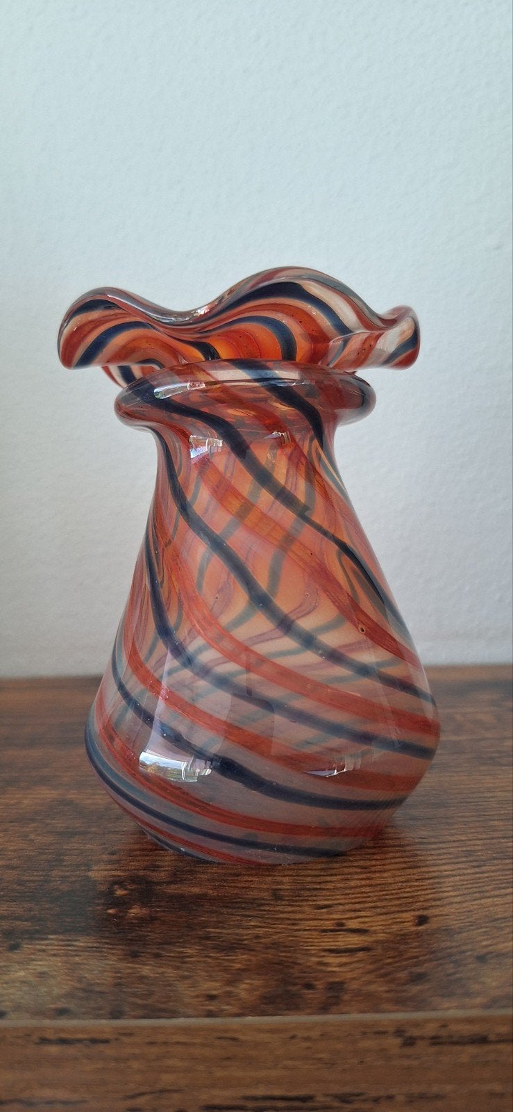 Murano Mini Vaasje – Handgeblazen Swirl Glas, Ophalen of Verzenden