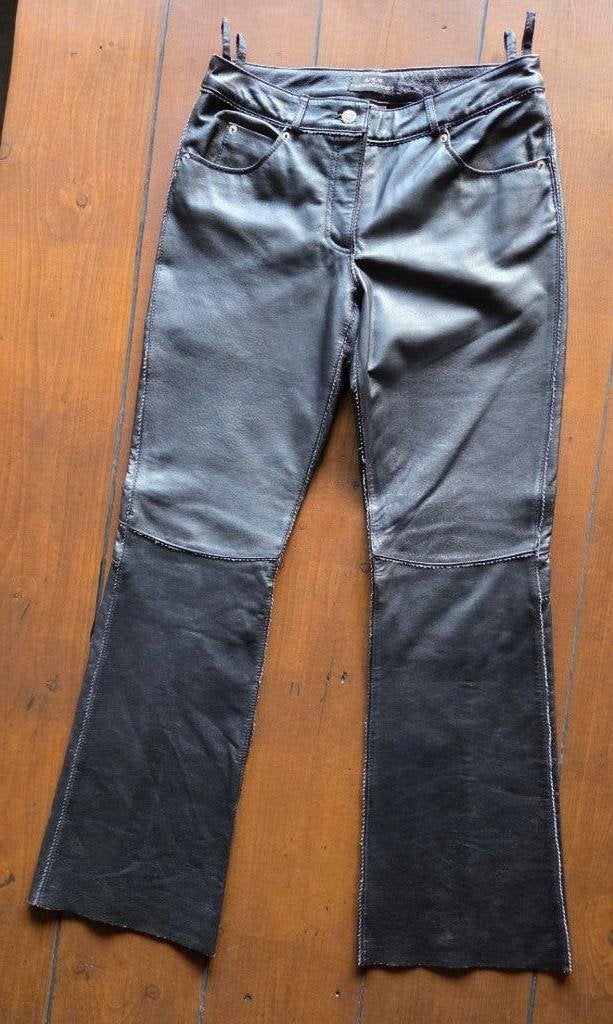 leren broek zwart maat 38, Maat 38/40 (M), Zwart, Ophalen of Verzenden, Zo goed als nieuw