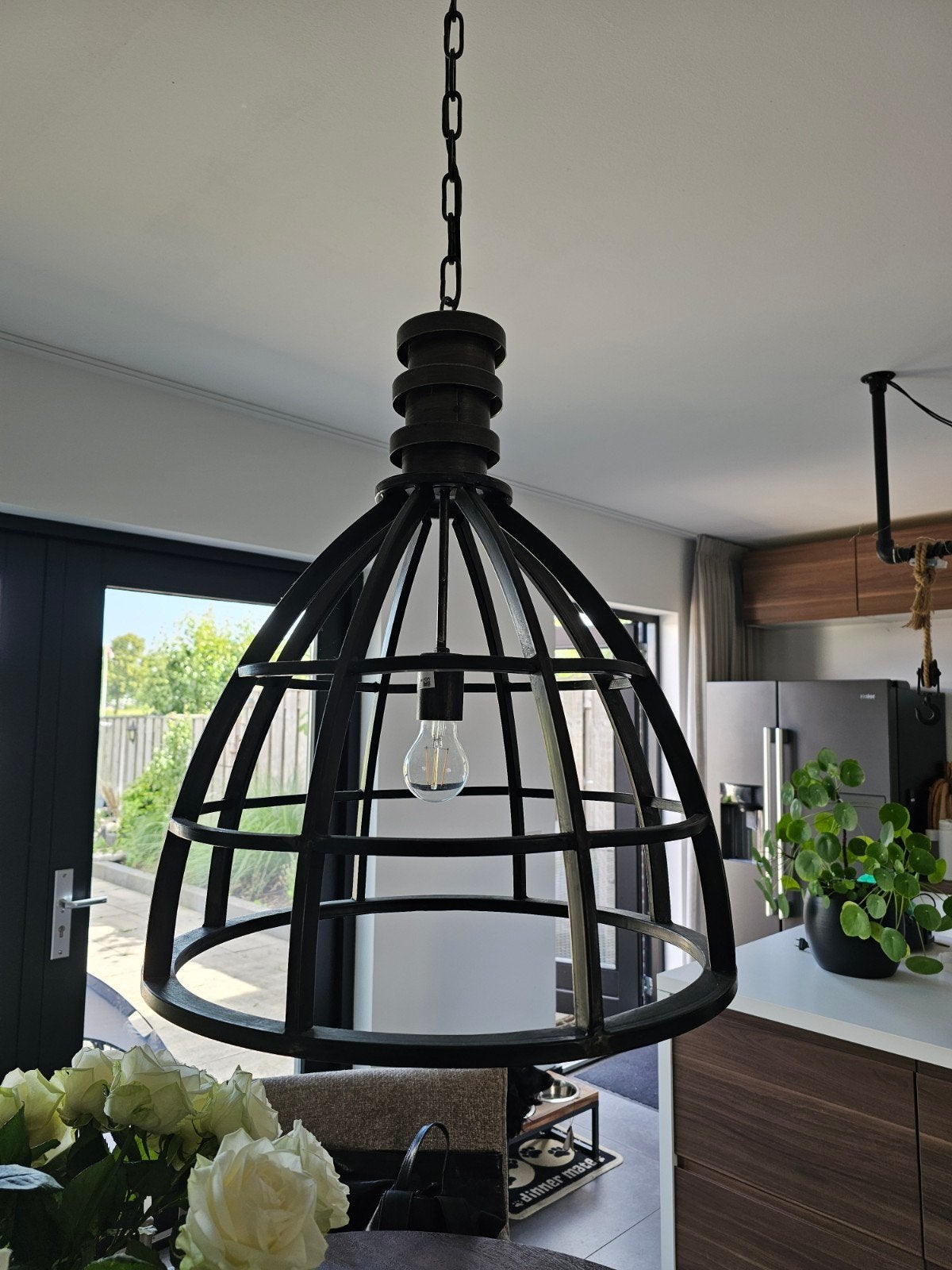 Industriële lamp Loods5, Huis en Inrichting, Lampen | Hanglampen, Ophalen, E27 (groot), Zo goed als nieuw, Metaal