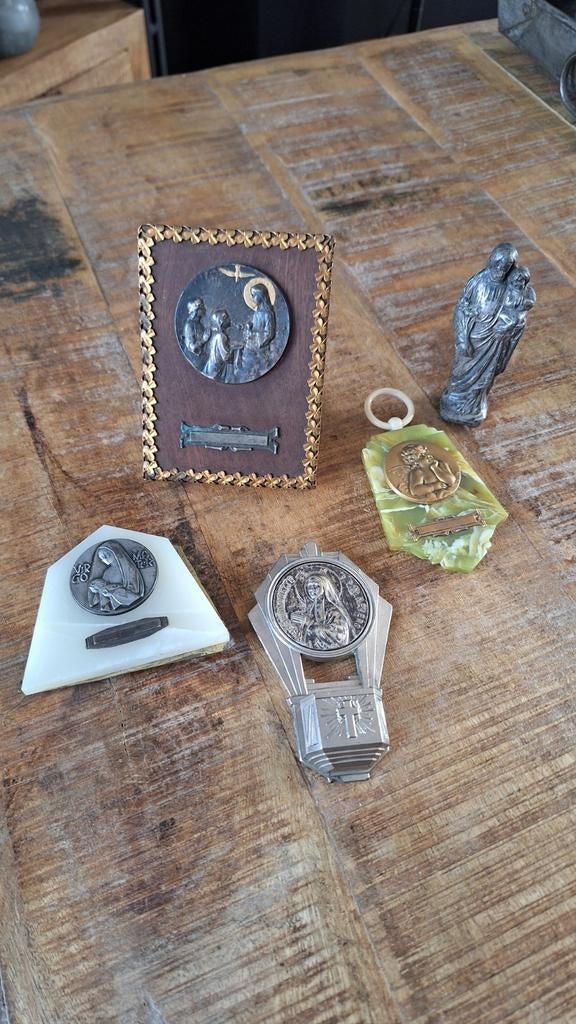 5 oude religieuze items,  zie foto's, Ophalen of Verzenden