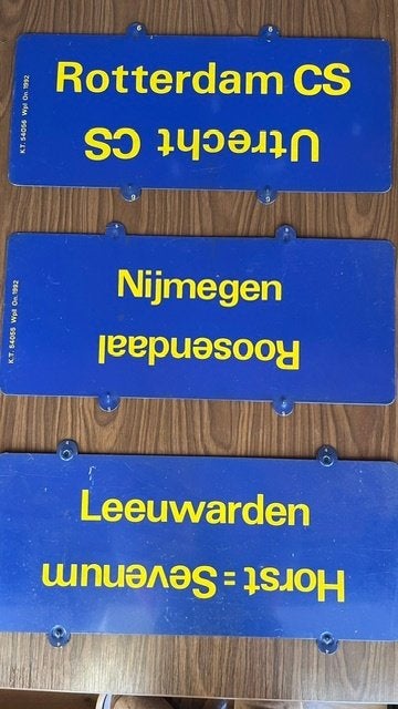 NS Koersborden complete set van 9 stuks, Ophalen of Verzenden, Zo goed als nieuw, Trein, Overige typen