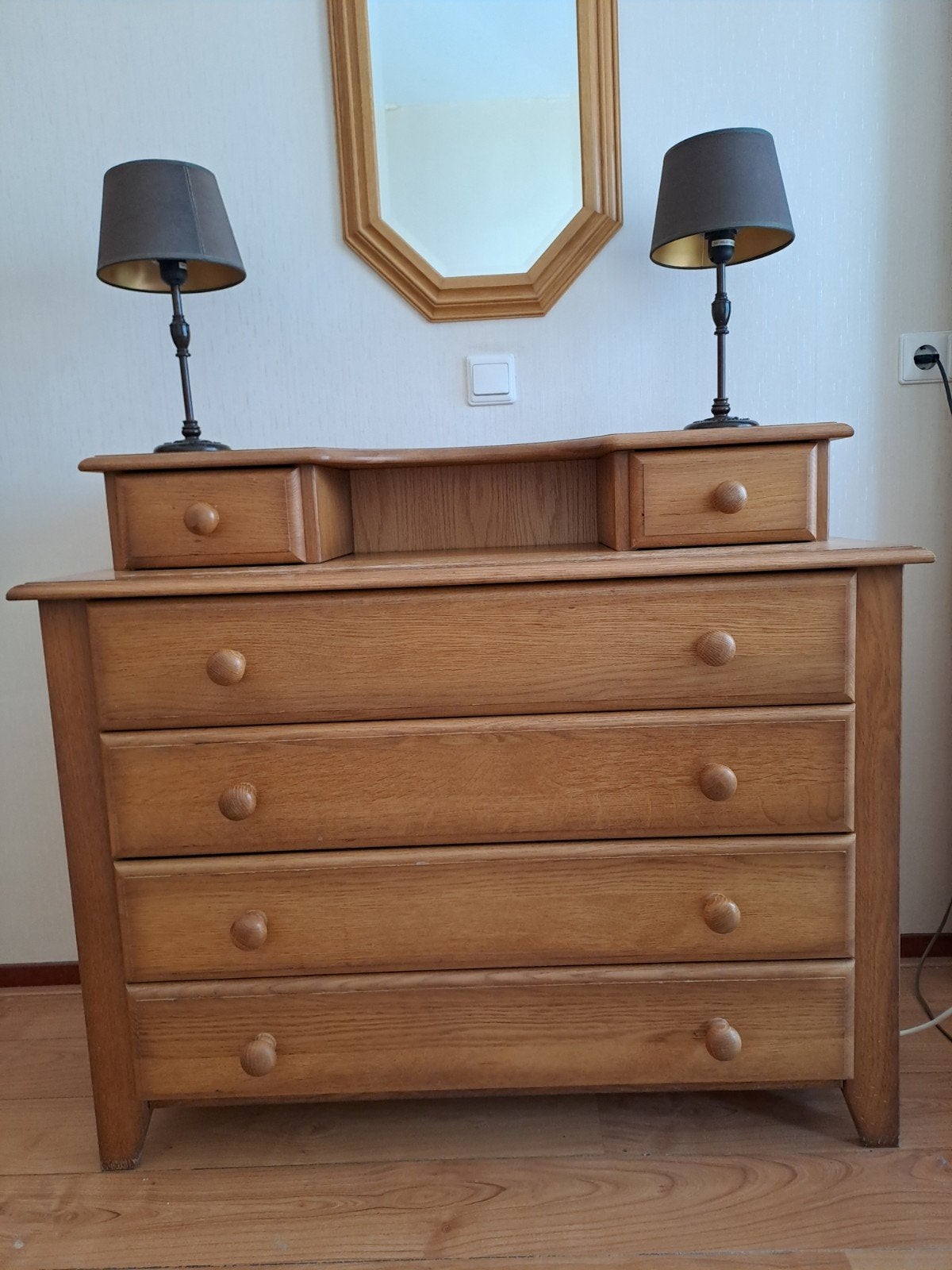 Ladenkastje, Huis en Inrichting, Kasten | Ladekasten, Gebruikt, Minder dan 100 cm, 100 tot 150 cm, 25 tot 50 cm, Eikenhout, 3 of 4 laden