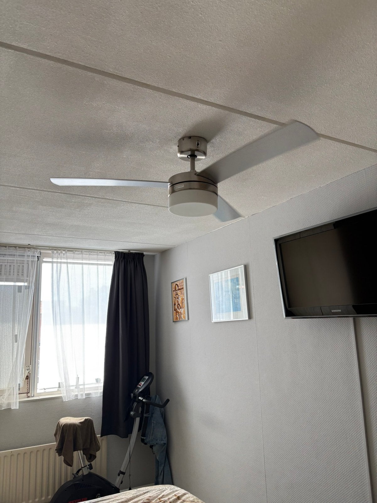 Plafond ventilator met verlichting en afstandbediening, Ophalen, Gebruikt, Plafondventilator