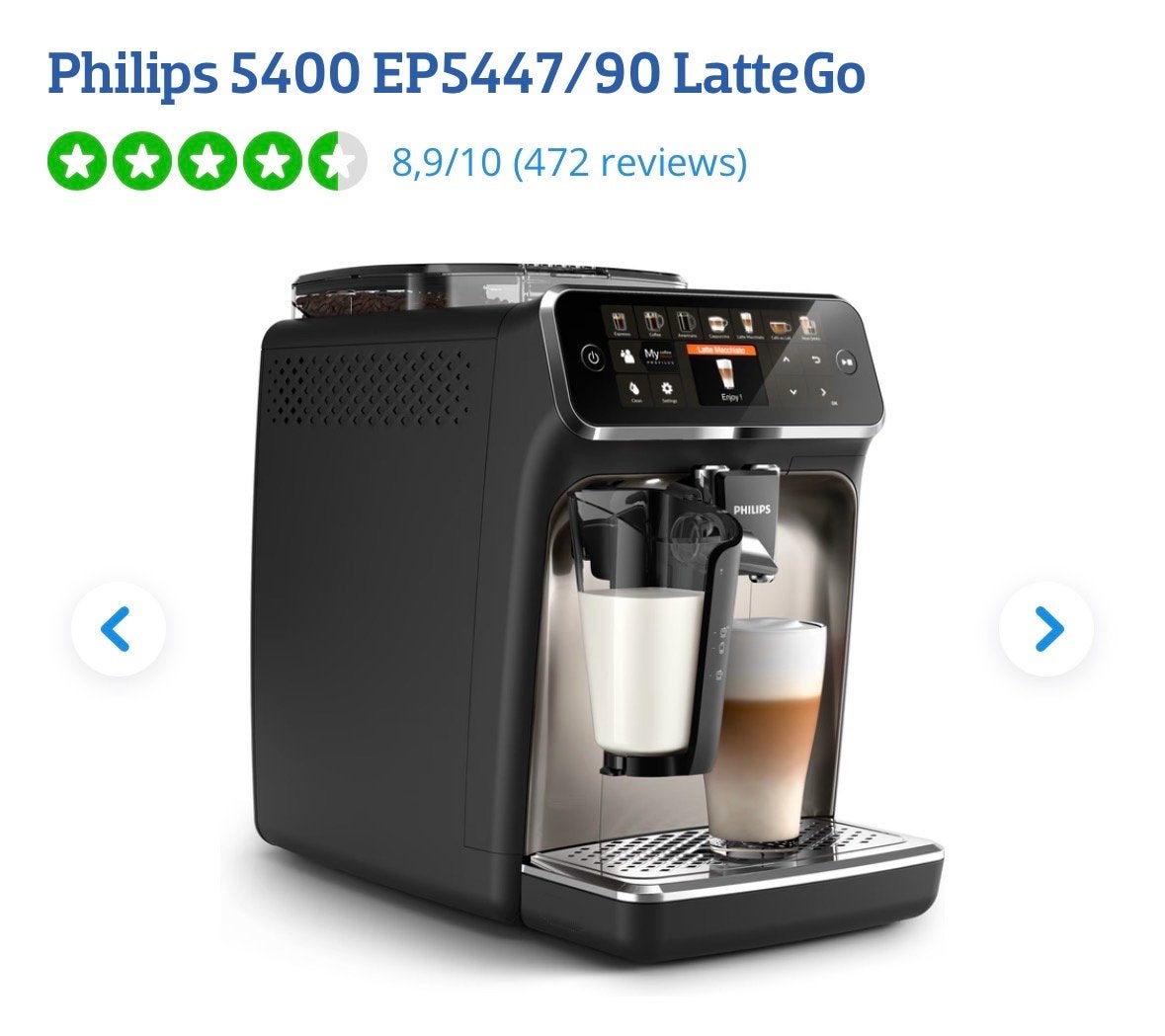 Philips 5400 LatteGo - Zo goed als nieuw!, Ophalen, Zo goed als nieuw, Koffiemachine, Koffiebonen