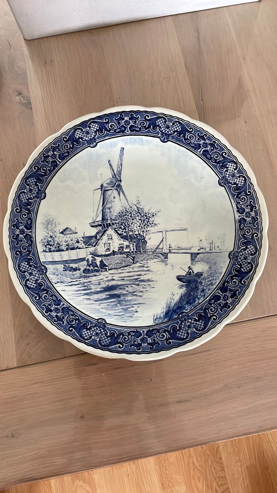 Delftsblauw bord 31 cm doorsnee, Antiek en Kunst, Ophalen