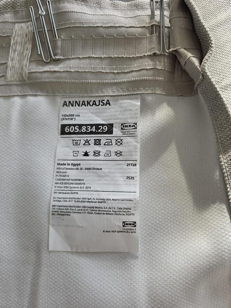1 stel gordijn IKEA ANNAKASJA, Ophalen, 100 tot 150 cm, 200 cm of meer, Nieuw