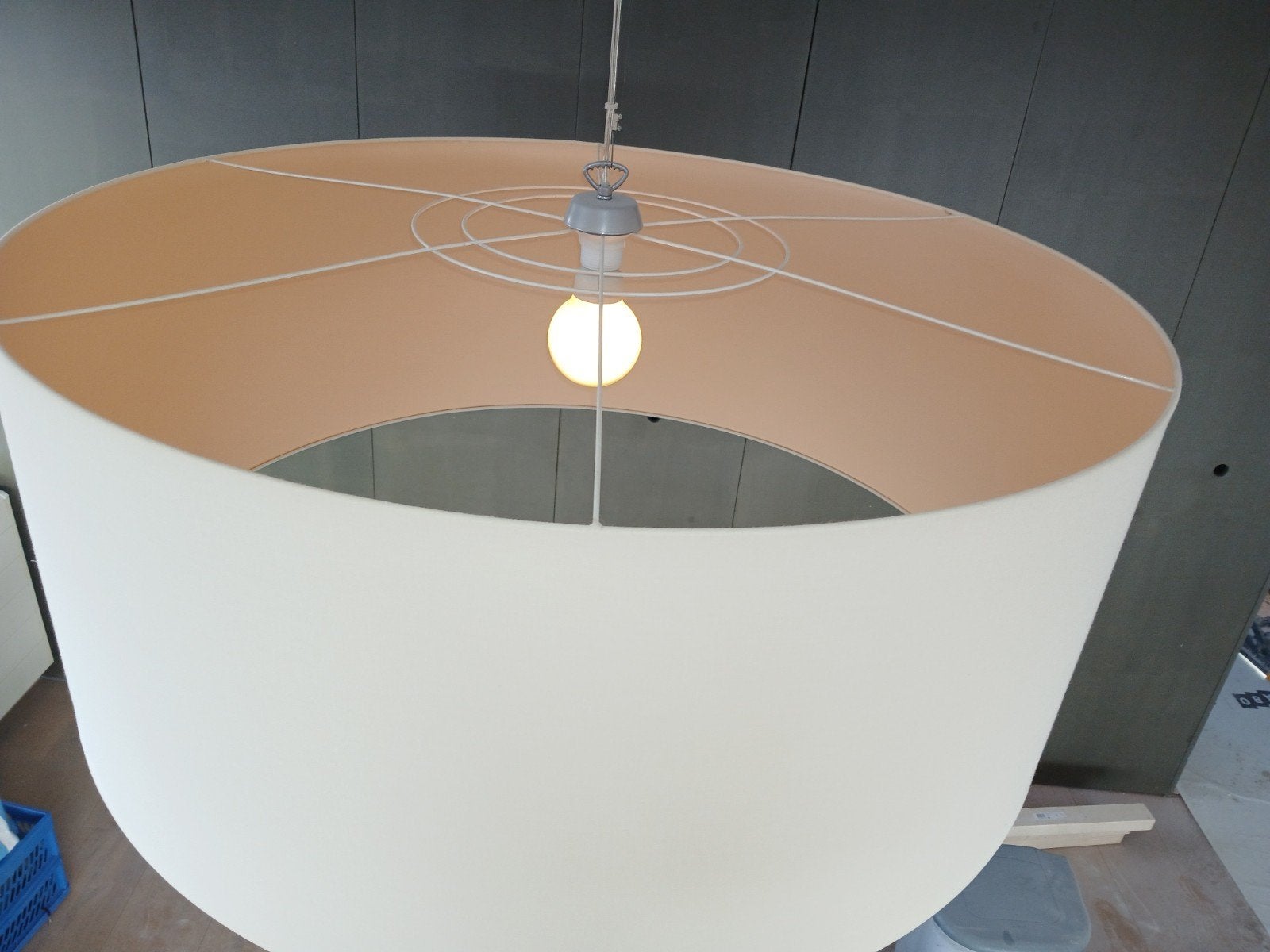 Grote ronde plafondlamp - 1 meter diameter, 40 cm hoog, Ophalen, Zo goed als nieuw
