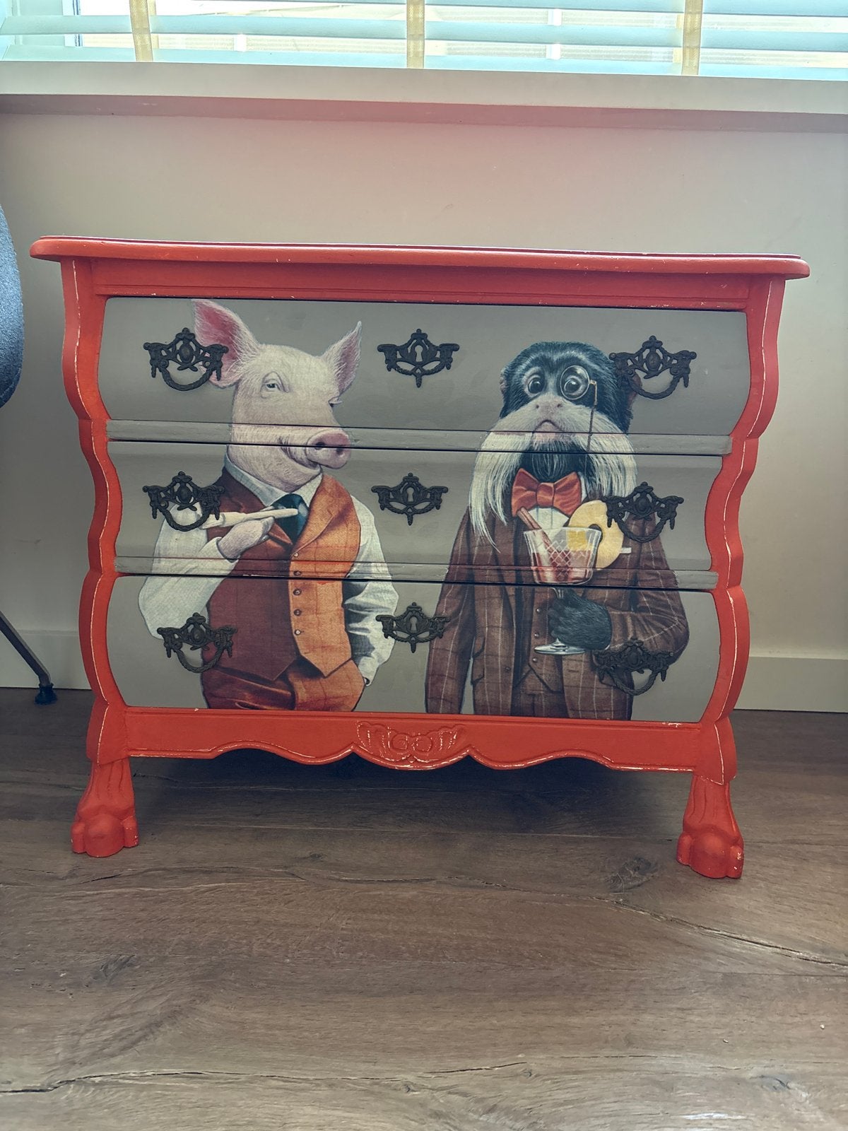Handgeschilderde buikkast met 3 lades - Kinderkamer, Ophalen, Gebruikt, 50 tot 100 cm, Met lade(s)