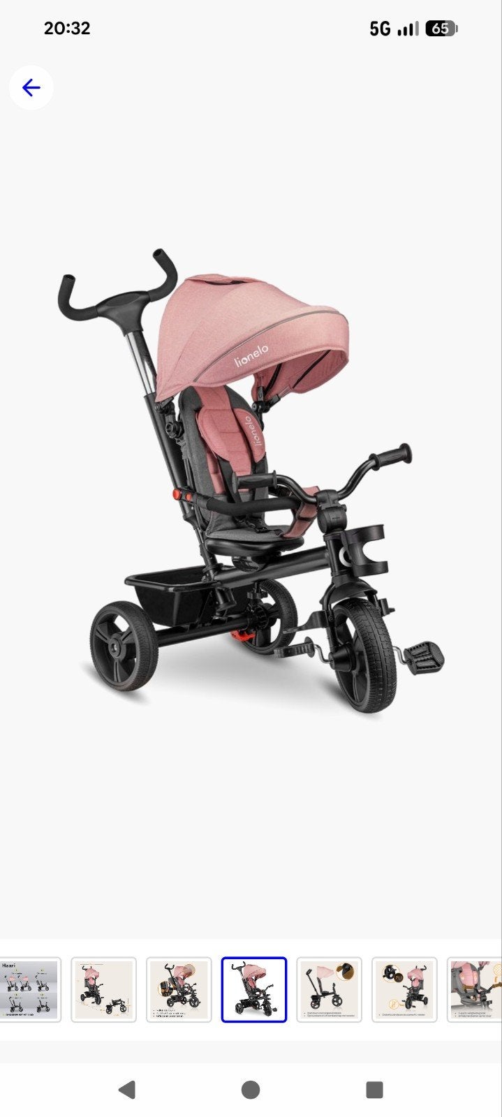 Lionelo Haari 4-in-1 Kinderfiets/Driewieler - Roze, Fietsen en Brommers, Ophalen, Gebruikt, Minder dan 16 inch, Lionelo