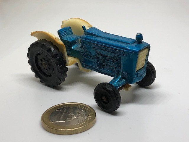 Oude Tractor Blauw, Majorette, Ophalen of Verzenden, Gebruikt, Hijskraan, Tractor of Landbouw, Majorette