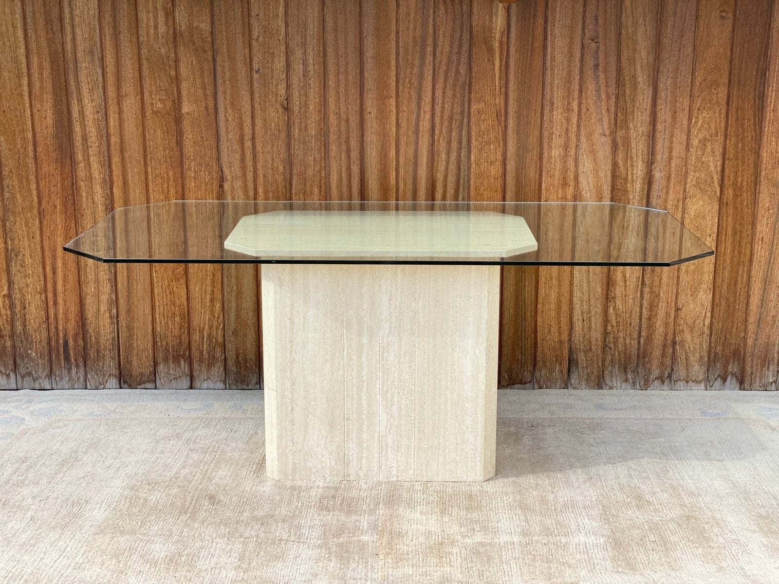 Vintage travertin eettafel, Antiek en Kunst, Ophalen